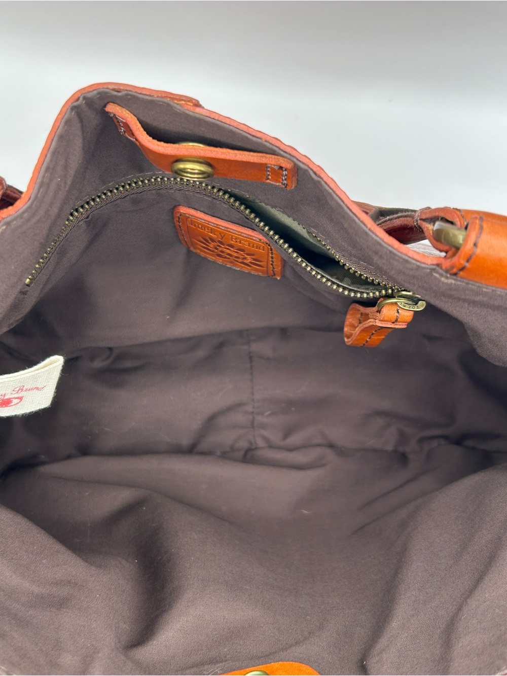 Lucky Brand Leather Peace Love Tiger Cognac Vintage - Picture 10 of 13